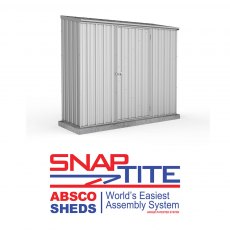 7x3 Mercia Absco Space Saver Pent Metal Shed in Zinc - world's easiest assembly system