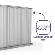 7x5 Mercia Absco Premier Metal Shed in Zinc - strong wall cladding