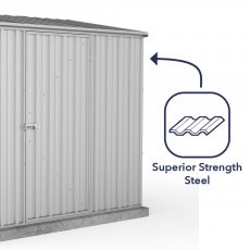7x7 Mercia Absco Premier Metal Shed in Zinc - strong wall cladding