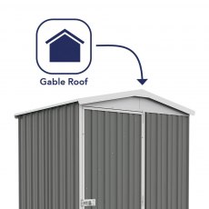 5x5 Mercia Absco Regent Metal Shed in Woodland Grey - gable style roof for extra height