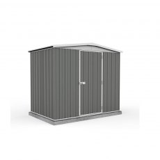 7x5 Mercia Absco Regent Metal Shed in Woodland Grey - isolated with door closed