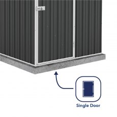 5x5 Mercia Absco Space Saver Pent Metal Shed in Monument - with single door