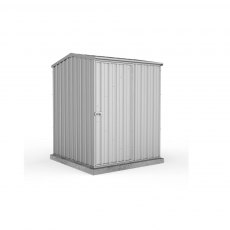 5x5 Mercia Absco Premier Metal Shed in Zinc - isolated with door closed