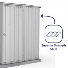 5x5 Mercia Absco Premier Metal Shed in Zinc -  strong wall cladding