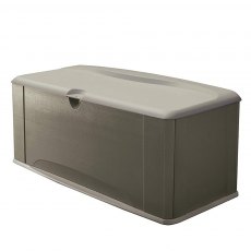 5x2 Rubbermaid Heavy Duty Plastic Storage Deck Box 545 litres in Olive Brown - isolated lid closed