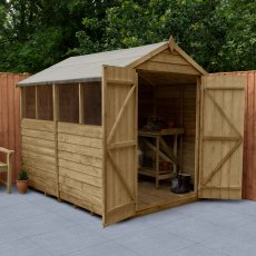 8x6 Forest Overlap Shed with Double Doors - Pressure Treated - In Situ