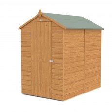 6x4 Forest Shiplap Apex Shed - Windowless - white background - angle view - doors closed
