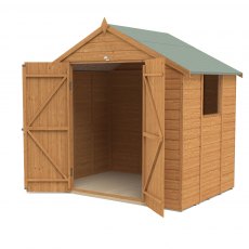 5x7 Forest Shiplap Apex Shed with Double Doors - White Background, Right-Hand View