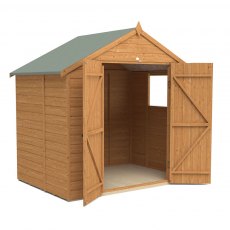 5x7 Forest Shiplap Apex Shed with Double Doors - White Background, Left-Hand View