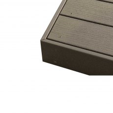 Forest Ecodek Composite Deck Kit in Brown - 2.4m x 2.4m - close up of capped corner