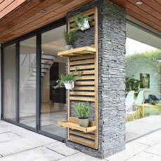 Forest Slatted Tall Wall Planter 2 Shelves - Pressure Treated - 5'11 (0.6m x 0.18m)
