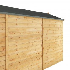 10x6 Mercia Shiplap Apex & Reverse Apex Shed - close up of the side panels with decorative cover str