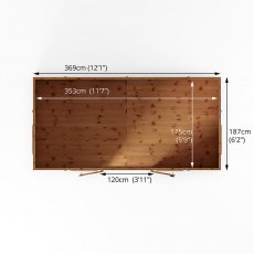 12 x 6 (3.69m x 1.87m) Mercia Clover Summerhouse - Footprint
