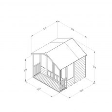 7 x 7 Forest Oakley Summerhouse - Pressure Treated - Dimensions