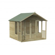 8 x 8 Forest Oakley Summerhouse with Verandah - Pressure Treated - In Situ