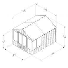 8 x 10 Forest Oakley Summerhouse - Pressure Treated - Dimensions