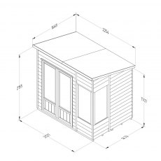 7x5 Forest Oakley Pent Summerhouse - Pressure Treated - dimensions