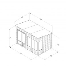 Forest Oakley Pent Summerhouse - Pressure Treated - Dimensions
