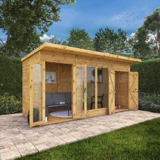 14 x 6 (4.17m x 2.33m) Mercia Maine Summerhouse with Side Shed