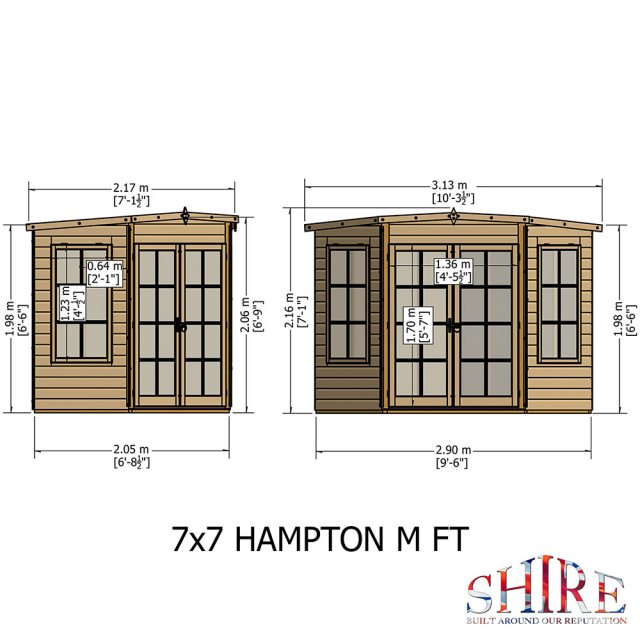 7x7 Shire Hampton Premium Corner Summerhouse