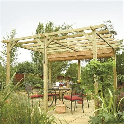 Rowlinson Garden Products 13 x 12 (3.90m x 3.62m) Verona Pergola with Canopy