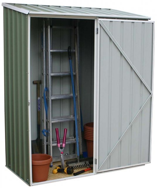 5 x 3 Mercia Absco Space Saver Pent Metal Shed in Pale Eucalyptus