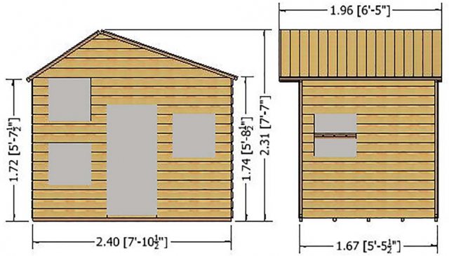 Shire Loft Two Storey Playhouse - Dimensions