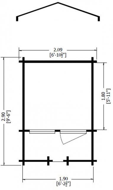 7 x 7 Shire Maulden Log Cabin - floor plan