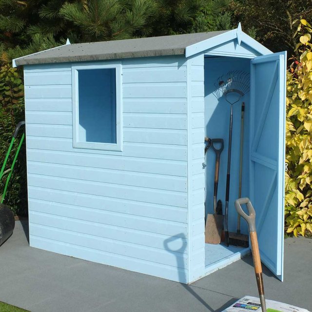 6x4 Shire Lewis Professional Shed - angled door open