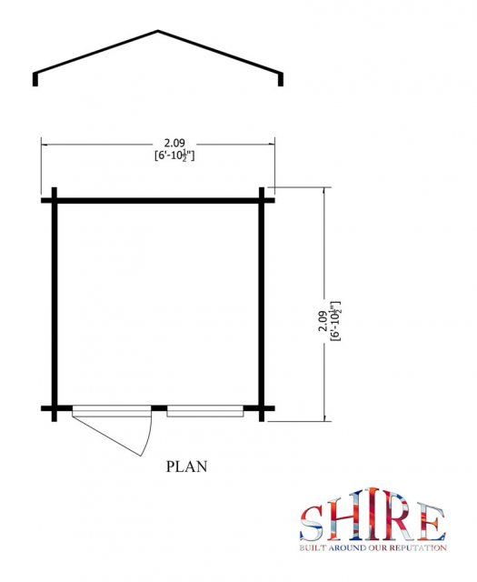 7 x 7 Shire Avesbury Log Cabin - Floor plan