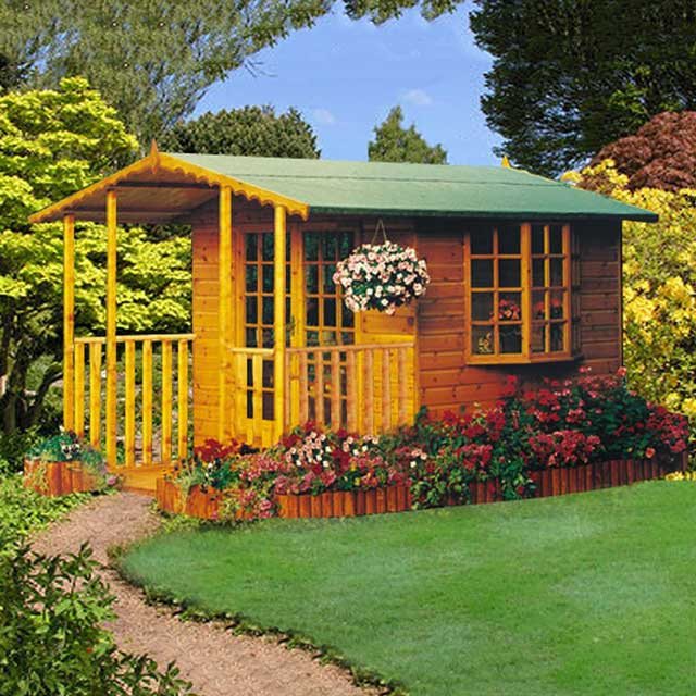 8 x 7 Shire Gold Fleur De Leys Summerhouse