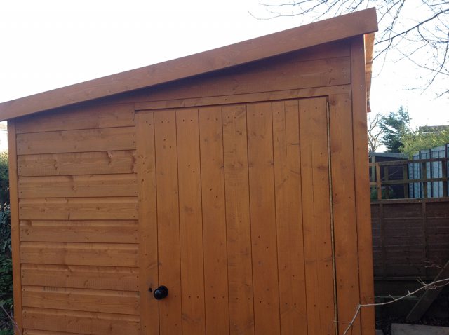 8x6 Shire Norfolk Professional Pent Shed - gable end with single door
