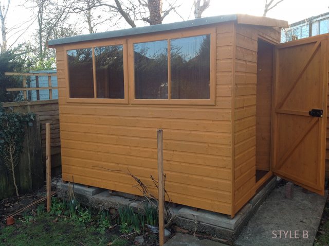 10x10 Shire Norfolk Professional Pent Shed - angled position