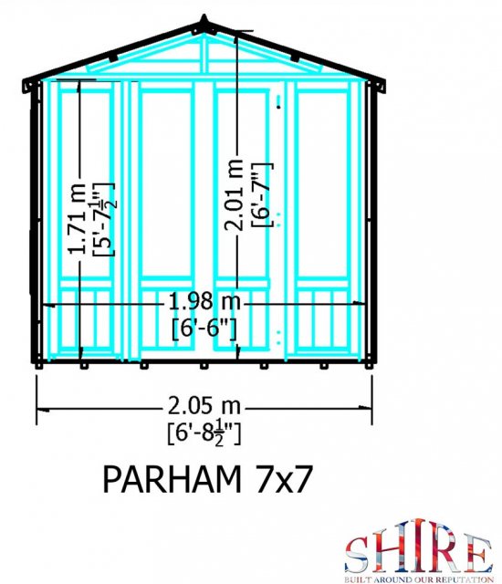 Shire Parham Summerhouse - Internal dimensions