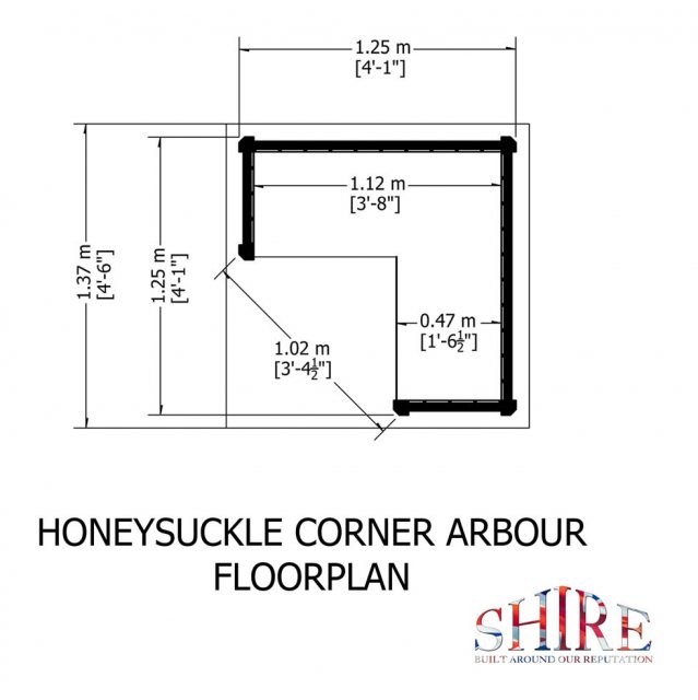 Shire Honeysuckle Corner Arbour - base plan