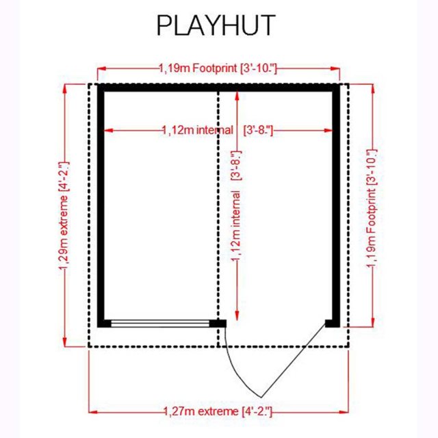 4 x 4 Shire Playhut Playhouse - Base plan