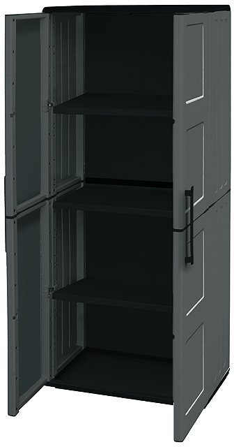 Shire 2 x 1 (0.7m x 0.39m) Shire Large Plastic Storage Cupboard with Shelves