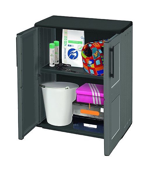 Shire 2 x 1 (0.7m x 0.39m) Shire Mid Height Plastic Storage Cupboard with Shelves