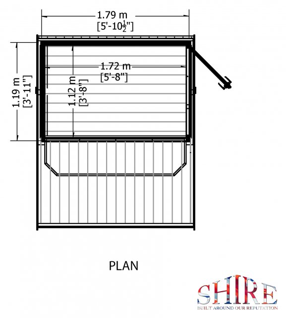 6 x 4 Shire Garden Bar and Store - floor plan