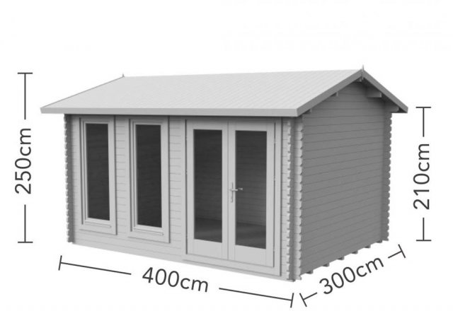 13 x 10 Forest Chiltern Log Cabin - dimensions
