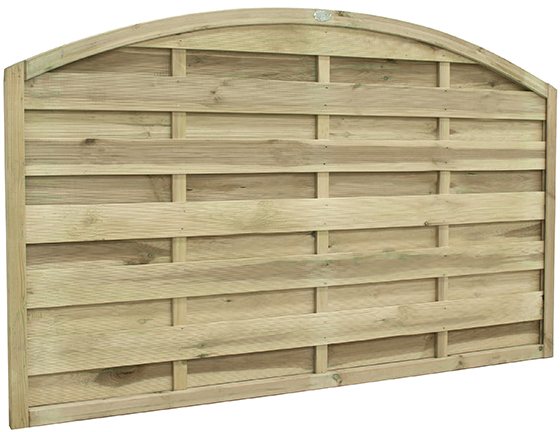 3ft 7" High Forest Domed Fence Panels  - Isolated three quarter view