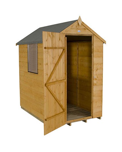 4x6 Forest Shiplap Shed - 3/4 view