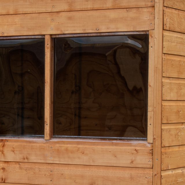 8x6 Forest Shiplap Shed with Double Doors - close up of windows