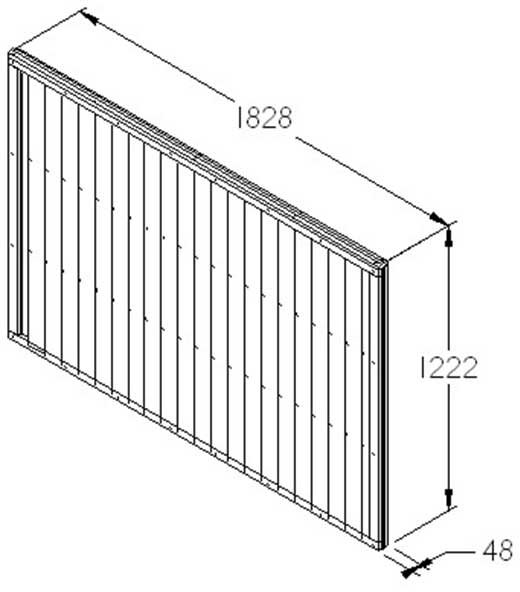 4ft High Forest Closeboard Fence Panel - Dimensions