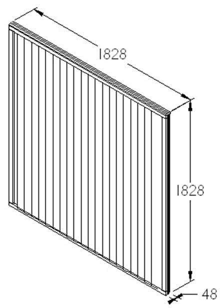 6ft High Forest Closeboard Fence Panel - Dimensions