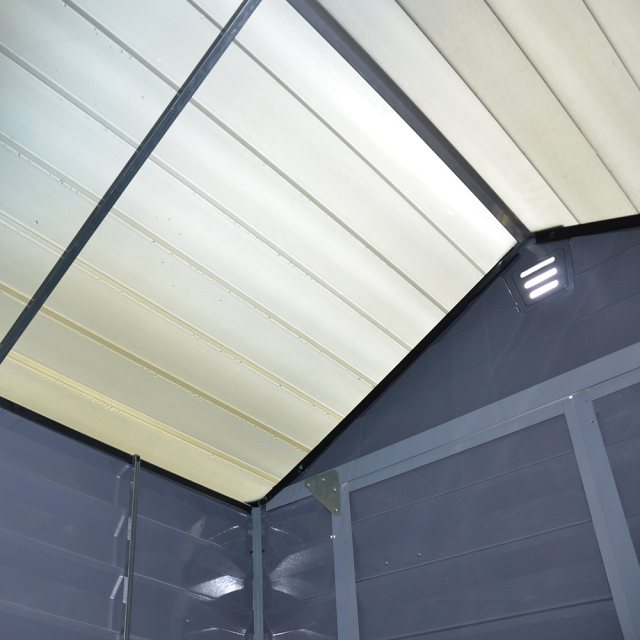 8x8 Palram Skylight Plastic Apex Shed - Dark Grey - skylights