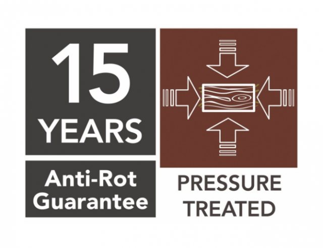 Forest Harvington Love Seat - Pressure Treated - guarantee and pressure treated logo