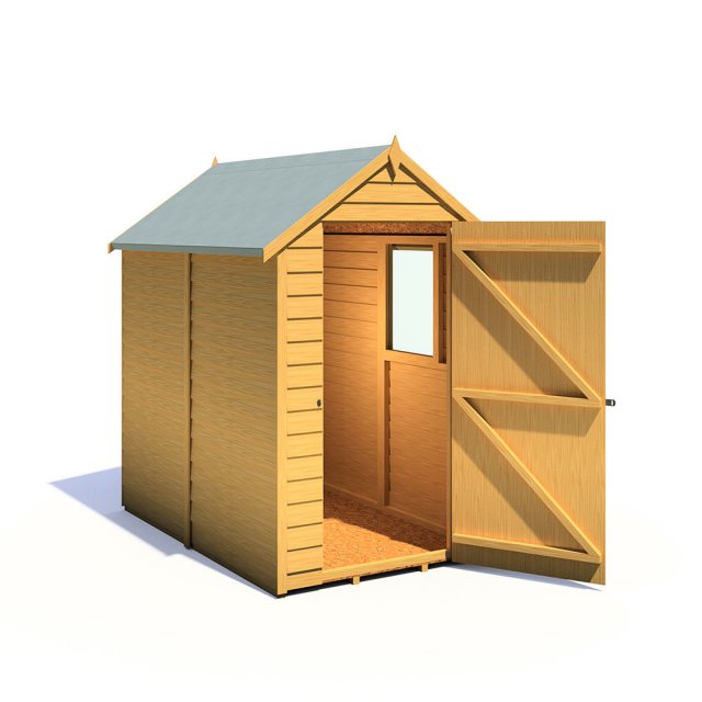 6 x 4  Shire Value Overlap Shed with Window - Door open