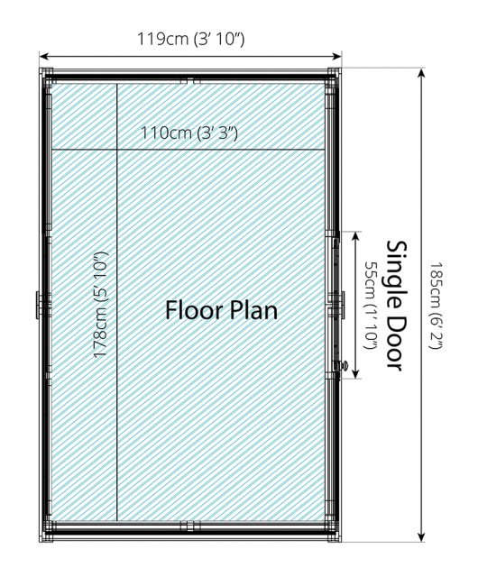 4 x 6 Mercia Traditional Greenhouse - floor plan