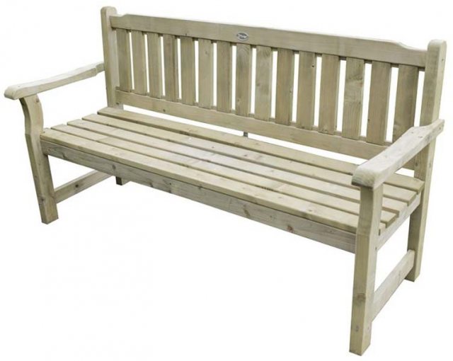 Forest Rosedene 5ft Bench - Pressure Treated - isolated view from side angle